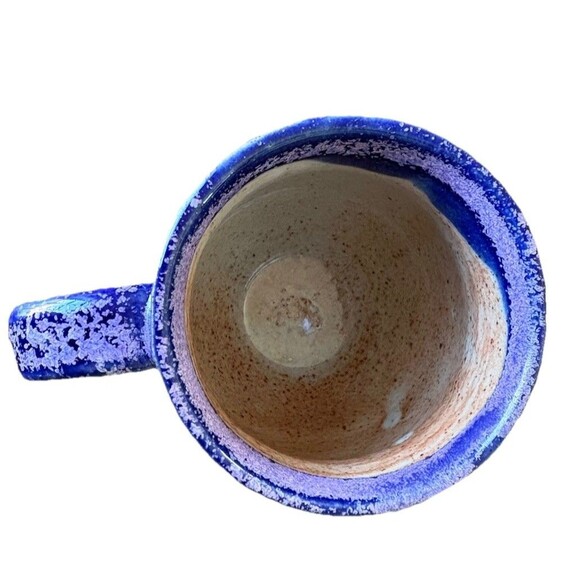 Handcrafted Stoneware Judith Murphy Blue Purple Coffee Tea Mug Signed - Picture 4 of 6